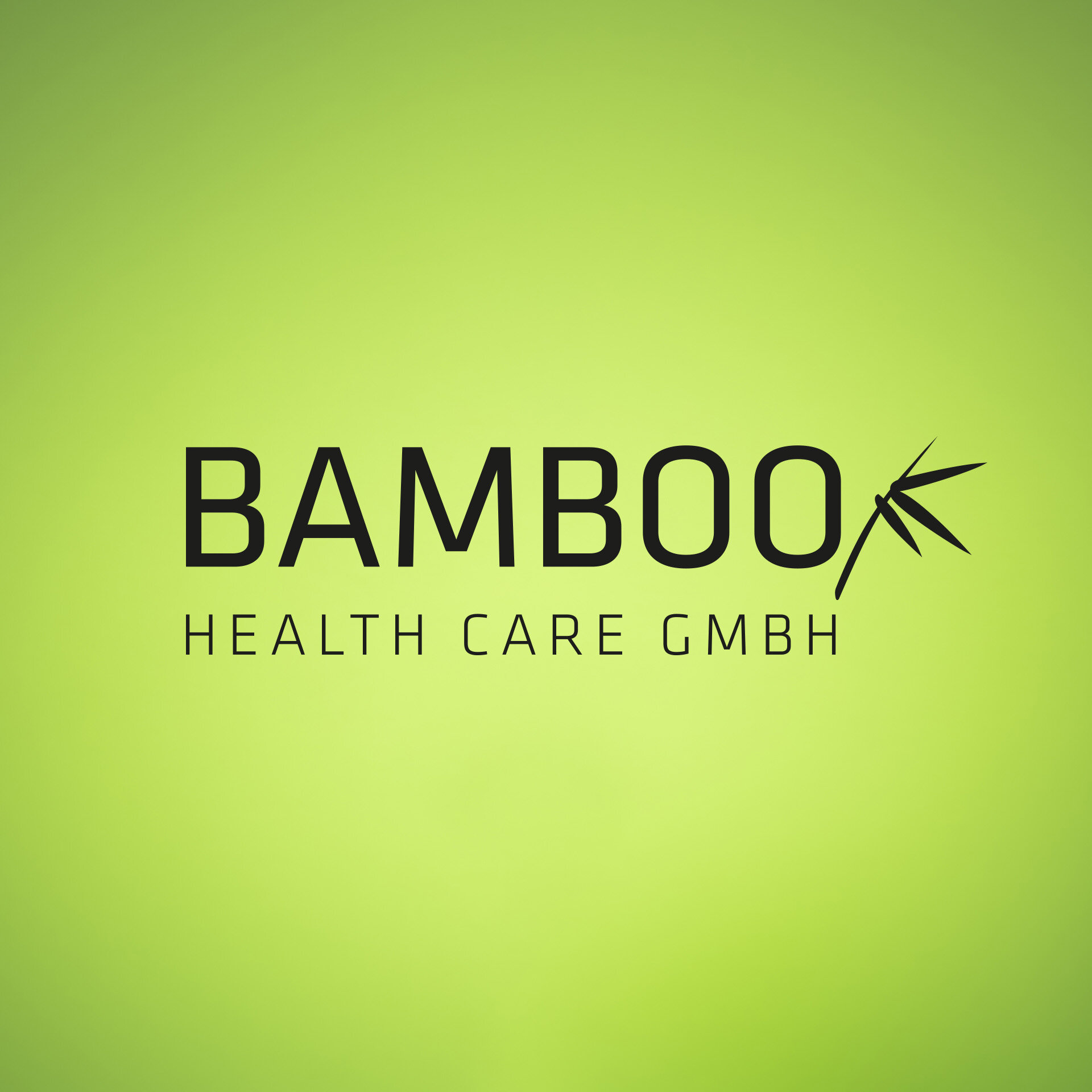 Das Logo Bamboo Health Care GmbH auf grünem Grund ohne Kreiselement. | © Bamboo Health Care GmbH